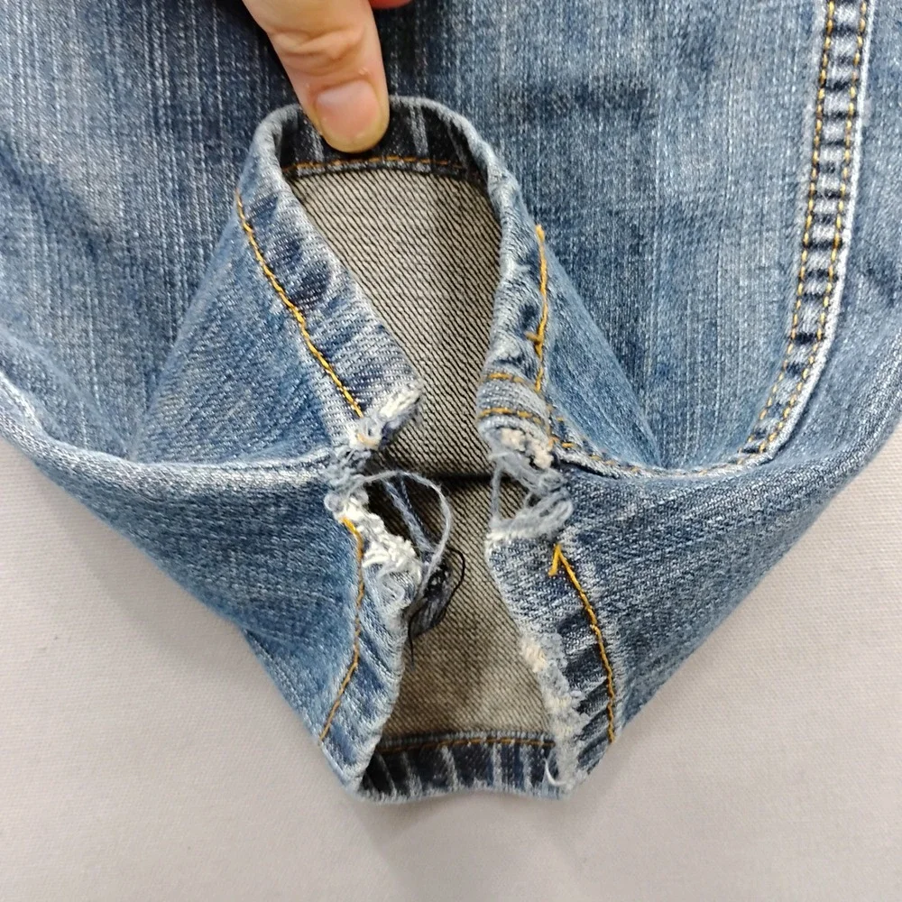 Levis 559 Relaxed Straight Jeans Mens 38x30 Medium Wash Blue Denim Distressed